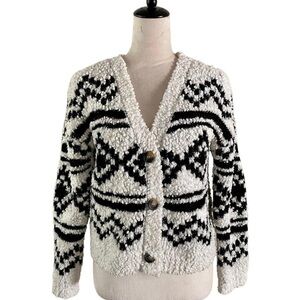 Hippie Rose Crop Women's White and Black Jumper